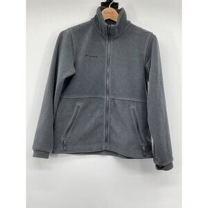 Columbia Youth Full-Zip Fleece Jacket 14/16 Gray 100% Polyester Made In Vietnam